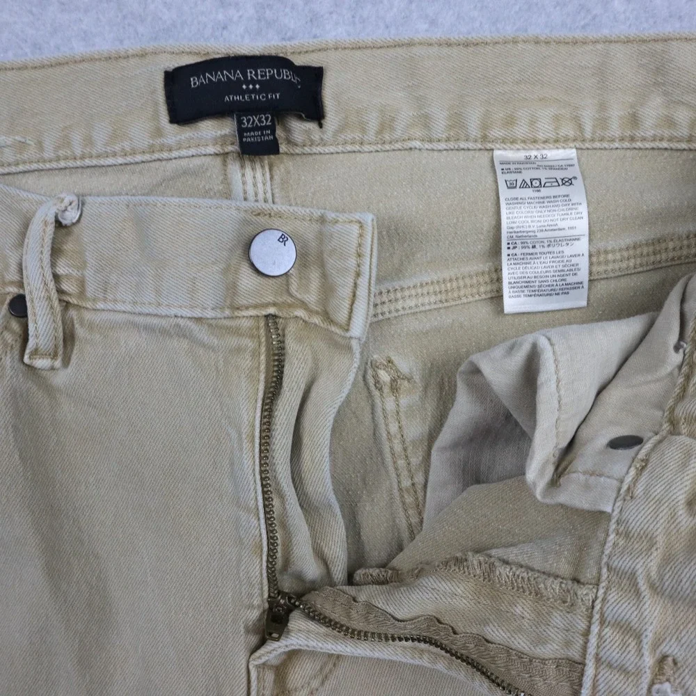 Banana‎ Republic Jeans Mens 32x29 Athletic Fit Stretch Flex 5-Pocket Denim Tan